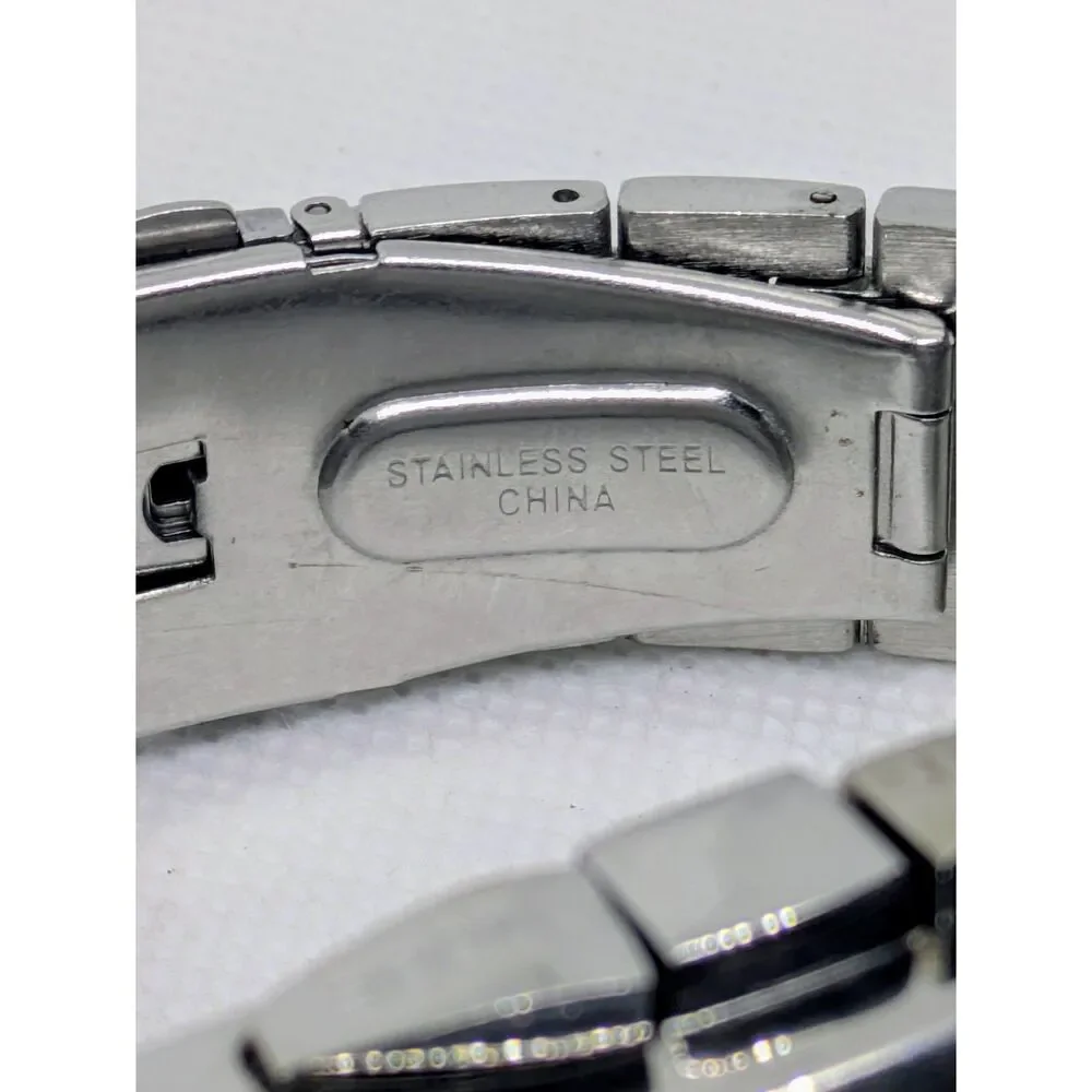 Men's Vintage George silver stainless steel Analog Digital Watch (Needs Battery)